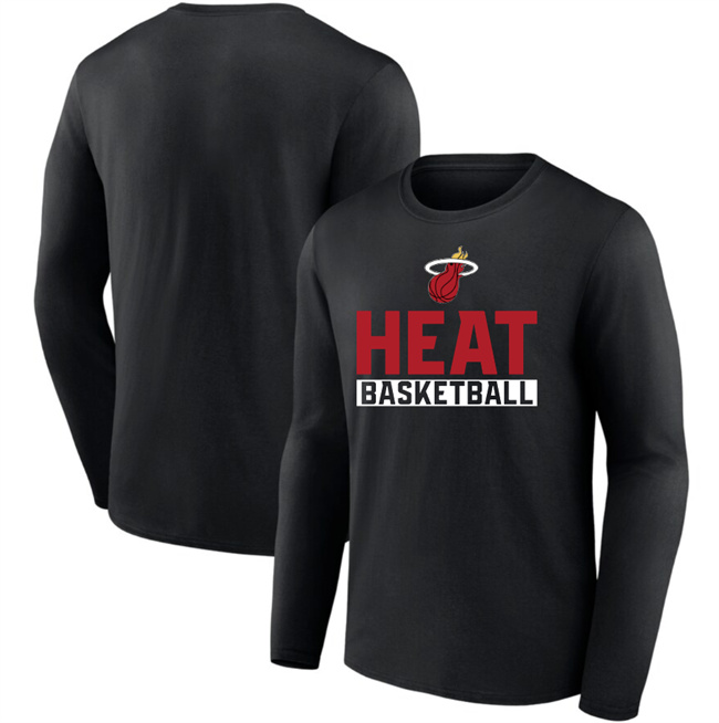 Men's Miami Heat Black Let's Go Long Sleeve T-Shirt