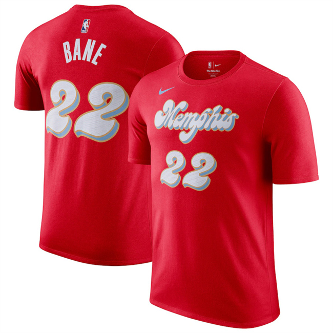 Men's Memphis Grizzlies #22 Desmond Bane Red 2025 City Edition Name & Number T-Shirt