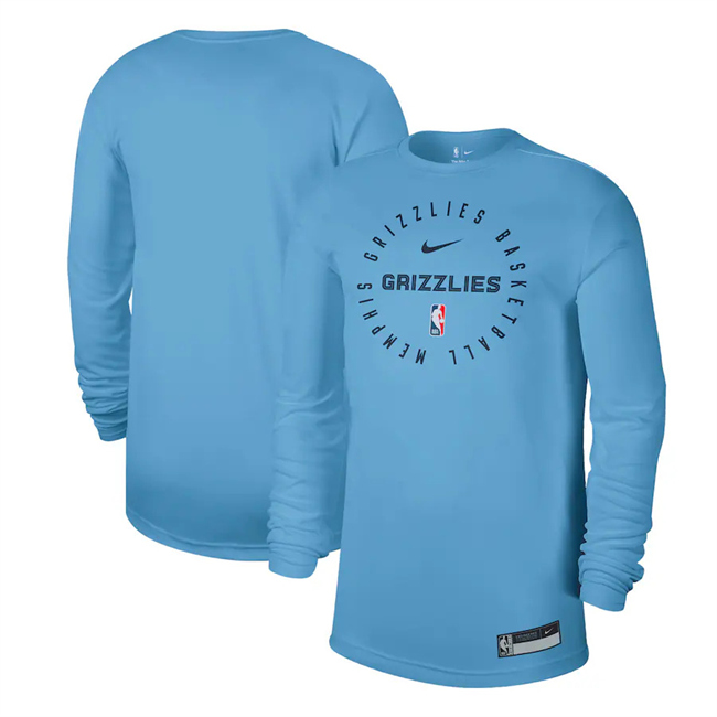 Men's Memphis Grizzlies Light Blue 2025 Legend On-Court Practice Long Sleeve T-Shirt