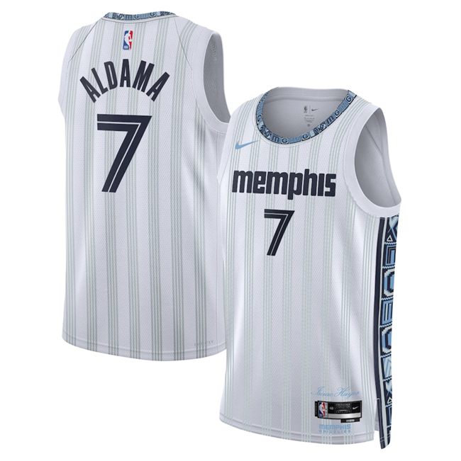 Men's Memphis Grizzlies #7 Santi Aldama White 2026 City Edition Stitched Basketball Jersey