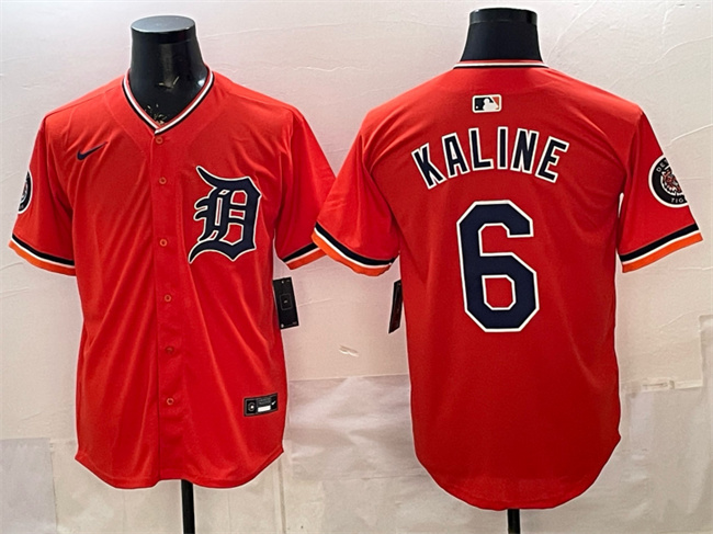 Men's Detroit Tigers #6 Al Kaline Orange 2026 Alternate Vapor Premier Limited Stitched Baseball Jersey
