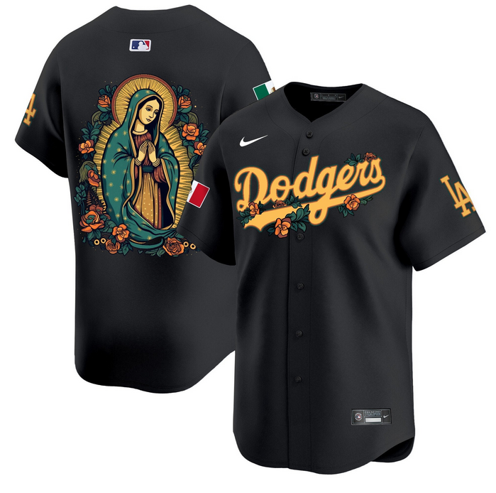 Men's Los Angeles Dodgers Black Mexico Guadalupe Vapor Premier Limited Baseball Jersey