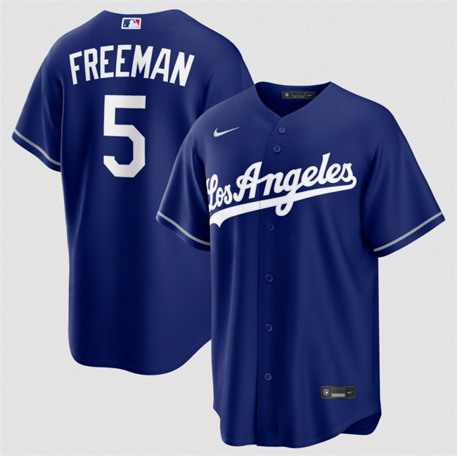 Men's Los Angeles Dodgers #5 Reddie Freeman Royal Alternate Stitched Baseball Jersey