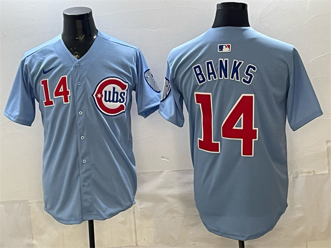 Men's Chicago Cubs #14 Ernie Banks Blue 2025 2nd Alternate Limited Stitched Baseball Jersey