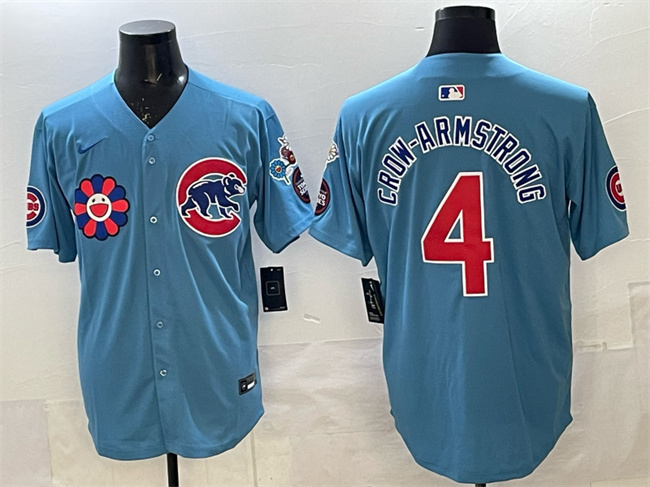 Men's Chicago Cubs #4 Pete Crow-Armstrong Blue 2025 Tokyo Series 2nd Alternate Limited Stitched Baseball  Jersey