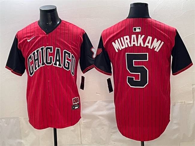 Men's Chicago White Sox #5 Munetaka Murakami Red Black 2025 City Connect Limited Stitched Baseball Jersey