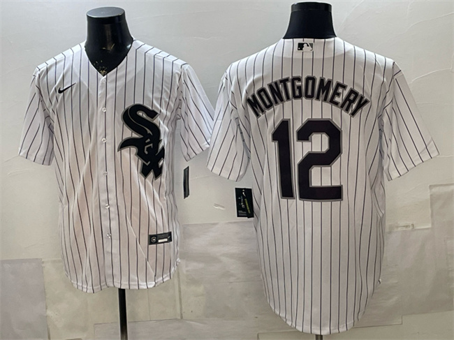Men's Chicago White Sox #12 Colson Montgomery White Cool Base Stitched Baseball Jersey