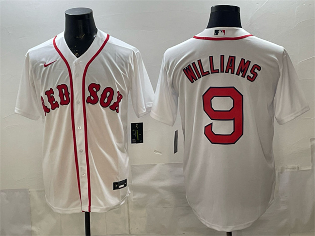 Men's Boston Red Sox #9 Ted Williams White Cool Base Stitched Baseball Jersey
