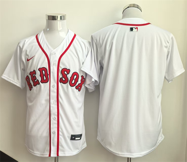 Men's Boston Red Sox Blank White Home Limited Stitched Baseball Jersey
