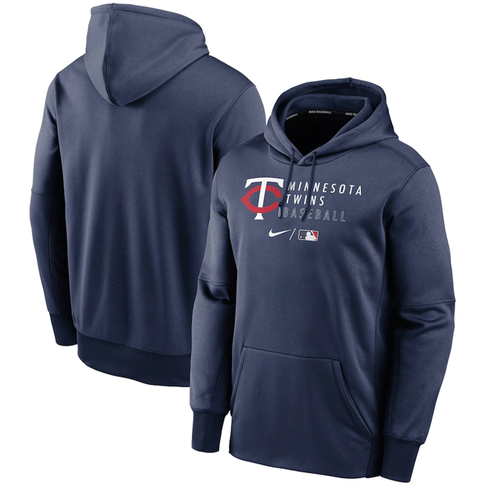 Men's Minnesota Twins Navy 2022 Performance Pullover  Hoodie
