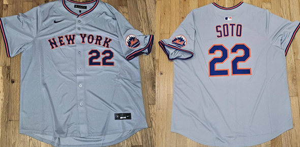 Men's New York Mets #22 Juan Soto Gray 2025 Limited Stitched Baseball Jersey