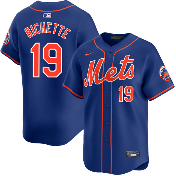 Men's New York Mets #19 Bo Bichette 2026 Blue Limited Stitched Baseball Jersey