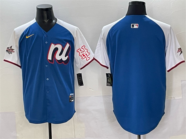 Men's National League New York Mets Blank Blue Alternate 2025 All-Star Edition Limited Stitched Baseball Jersey