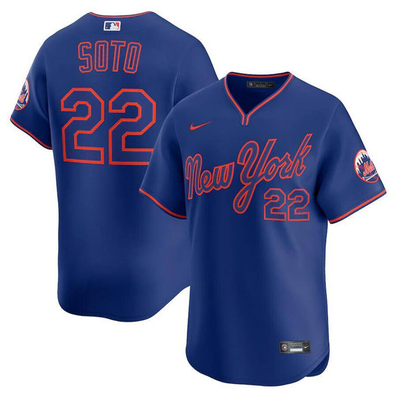 Men's New York Mets #22 Juan Soto Royal 2025 Alternate Limited Stitched Baseball Jersey