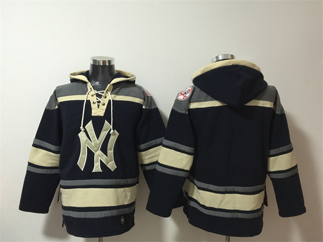 Men's New York Yankees Navy Cooperstown Collection Logo Club Pullover  Hoodie