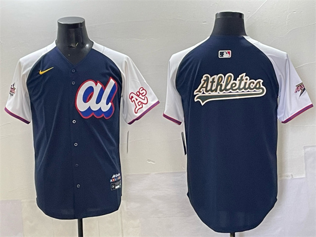 Men's American League Oakland Athletics Team Big Logo Navy Alternate 2025 All-Star Edition Limited Stitched Baseball Jersey