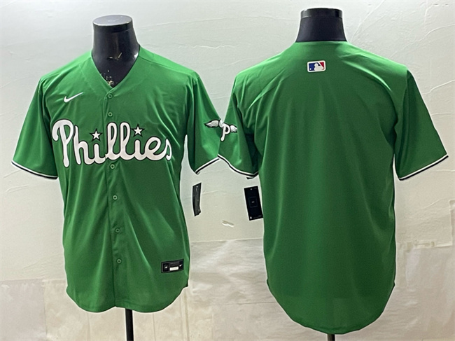 Men's Philadelphia Phillies Blank Green Limited Stitched Jersey