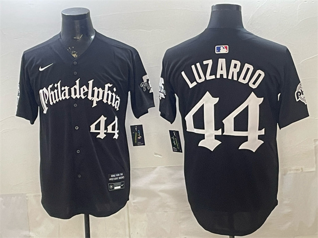 Men's Philadelphia Phillies #44 Jesús Luzardo Black Gothic Vapor Limited Stitched Jersey