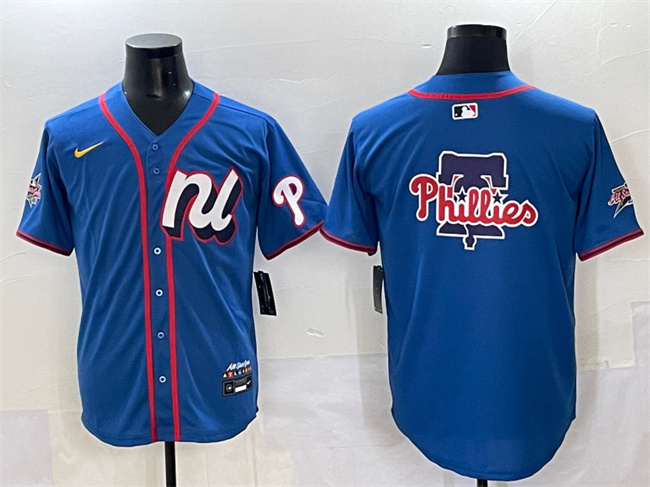 Men's National League Philadelphia Phillies Team Big Logo Blue 2025 All-Star Edition Limited Stitched Baseball Jersey