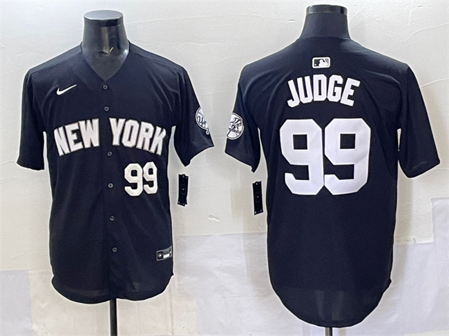 Men's New York Yankees #99 Aaron Judge Black Limited Stitched Baseball Jersey