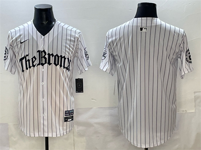 Men's New York Yankees Blank White Pinstripe 'Gothic Legacy Edition' Vapor Premier Limited Stitched Baseball Jersey