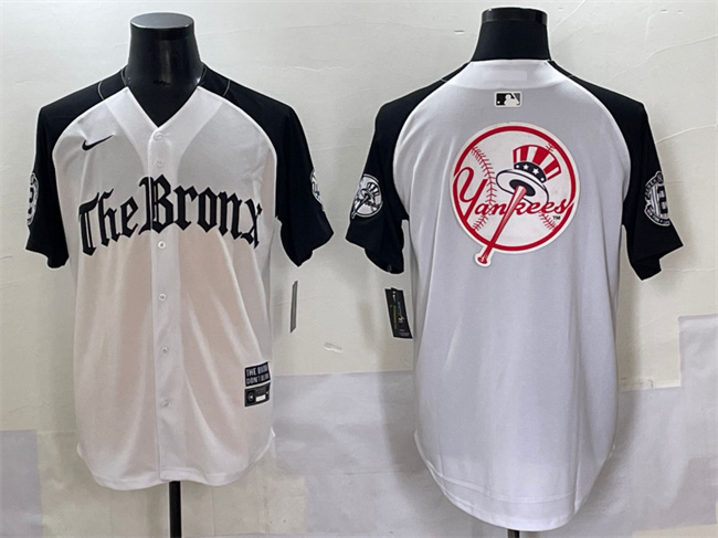 Men's New York Yankees Team Big Logo White Black 'Gothic Legacy Edition' Vapor Premier Limited Stitched Baseball Jersey 004