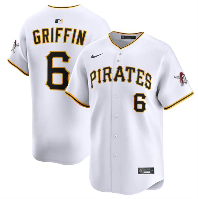 Men's Pittsburgh Pirates #6 Konnor Griffin White 2026 Home Limited Stitched Baseball Jersey