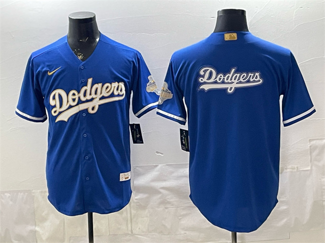 Men's Los Angeles Dodgers Team Big Logo Royal 2026 Alternate Gold Collection Stadium Stitched Baseball Jersey