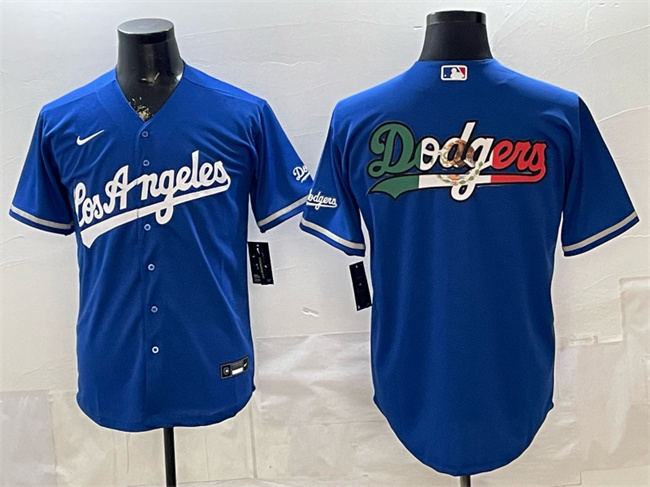 Men's Los Angeles Dodgers Team Big Logo Royal Alternate Stadium Stitched Baseball Jersey
