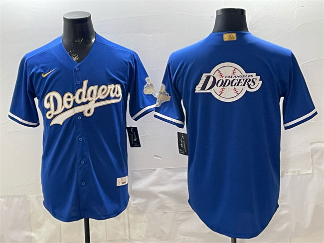 Men's Los Angeles Dodgers Team Big Logo Royal 2026 Alternate Gold Collection Stadium Stitched Baseball    Jersey