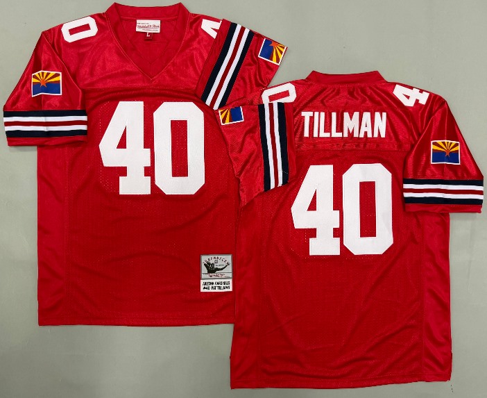 Mens Arizona Cardinals #40 Pat Tillman  Mitchell&Ness Cardinal Legacy Stitched Throwback Jersey