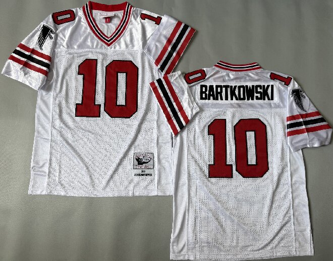Mens Atlanta Falcons Retired Player #10 Steve Bartkowski Mitchell&Ness White Limited Throwback Football Jersey