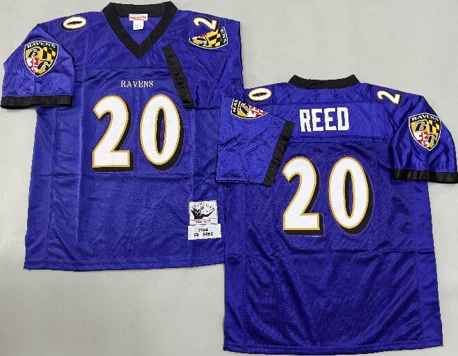 Men's Baltimore Ravens #20 Ed Reed Mitchell & Ness 2004 Authentic Retired Player Jersey -Purple