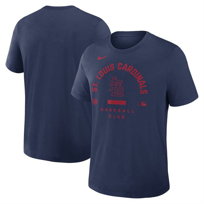 Men's St. Louis Cardinals Navy Collection Early Work Tri-Blend Dri-FIT T-Shirt