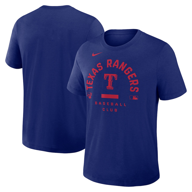 Men's Texas Rangers Royal Collection Early Work Tri-Blend Dri-FIT T-Shirt