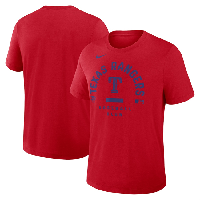 Men's Texas Rangers Red Collection Early Work Tri-Blend Dri-FIT T-Shirt