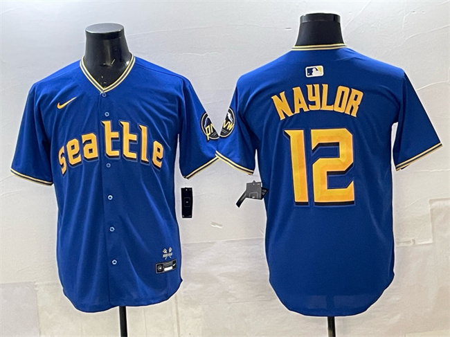 Men's Seattle Mariners #12 Josh Naylor Royal 2025 Limited Stitched Jersey