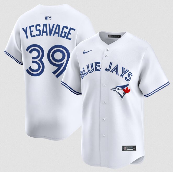 Men's Toronto Blue Jays #39 Trey Yesavage White 2024 Home Limited Stitched Baseball Jersey
