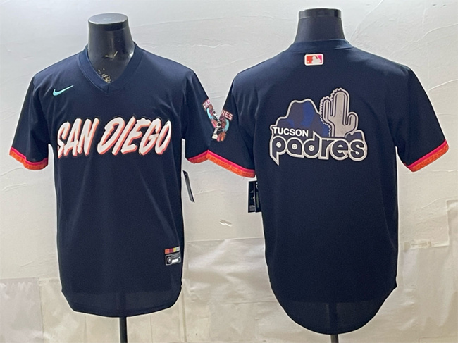Men's San Diego Padres Team Big Logo Obsidian 2026 City Connect Stadium Stitched Baseball  Jersey