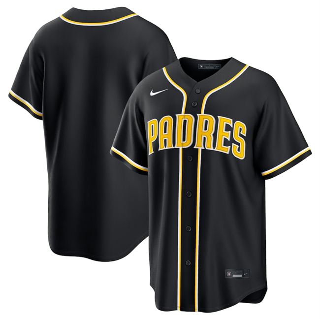 Men's San Diego Padres Blank 2026 Fashion Replica Black Out Stitched Baseball Jersey