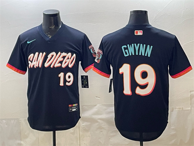 Men's San Diego Padres #19 Tony Gwynn Obsidian 2026 City Connect Stadium Stitched Baseball Jersey