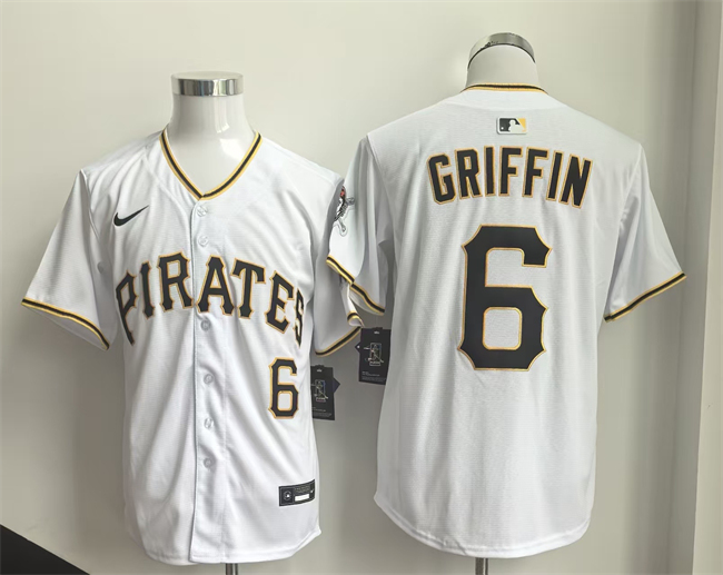Men's Pittsburgh Pirates #6 Konnor Griffin White 2026 Limited Stitched Baseball Jersey
