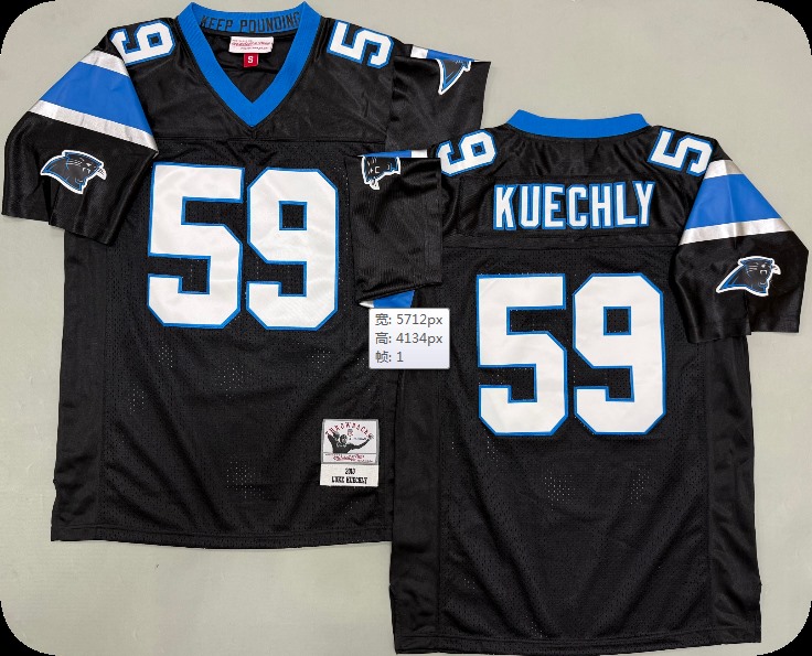 Mens Carolina Panthers #59 Luke Kuechly 2013 Black Throwback Jersey