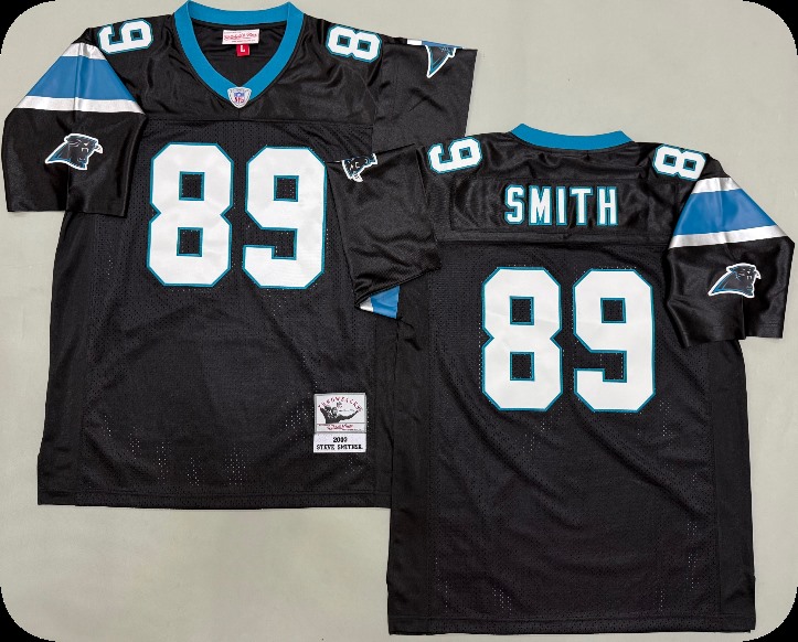 Mens Carolina Panthers #89 Steve Smith Sr 2003 Black Throwback Jersey