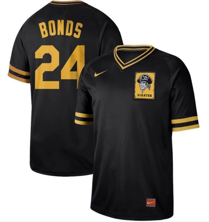 Men's Pittsburgh Pirates #24 Barry Bonds Black Stitched Baseball Jersey