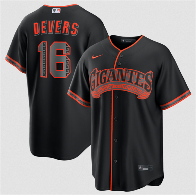 Men's San Francisco Giants #16 Rafael Devers Black 2026 Alternate Stitched Baseball Jersey