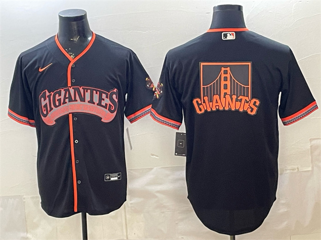 Men's San Francisco Giants Team Big Logo Black 2026 Alternate Stadium Stitched Baseball  Jersey
