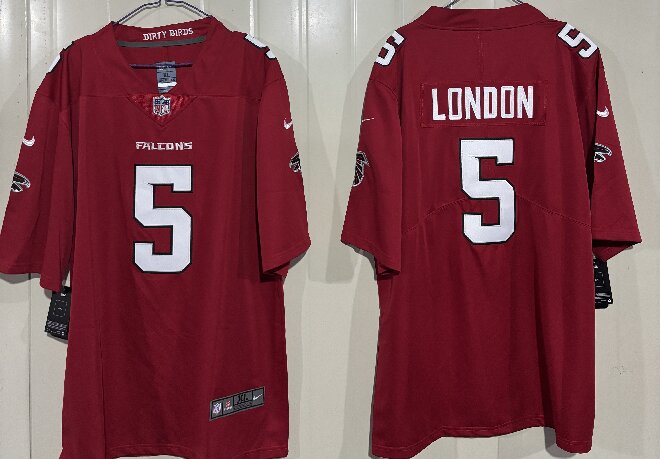 Men's Atlanta Falcons #5 Drake London Red 2026 New Vapor Untouchable Limited Stitched Football Jersey