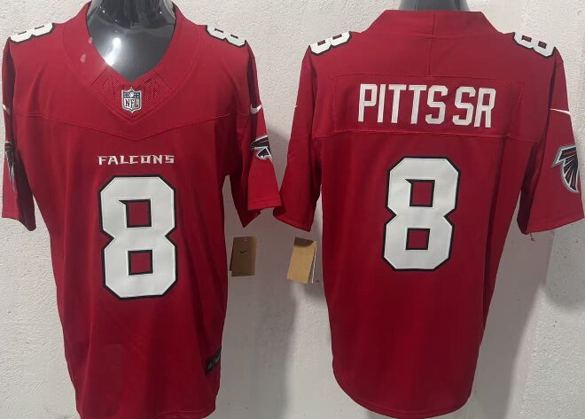 Men's Atlanta Falcons #8 Kyle Pitts SR Red 2026 New F.U.S.E. Vapor Untouchable Limited Stitched Football Jersey