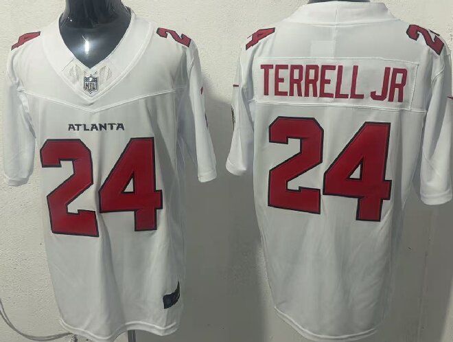 Men's Atlanta Falcons #24 A.J. Terrell JR White 2026 New F.U.S.E. Vapor Untouchable Limited Stitched Football Jersey